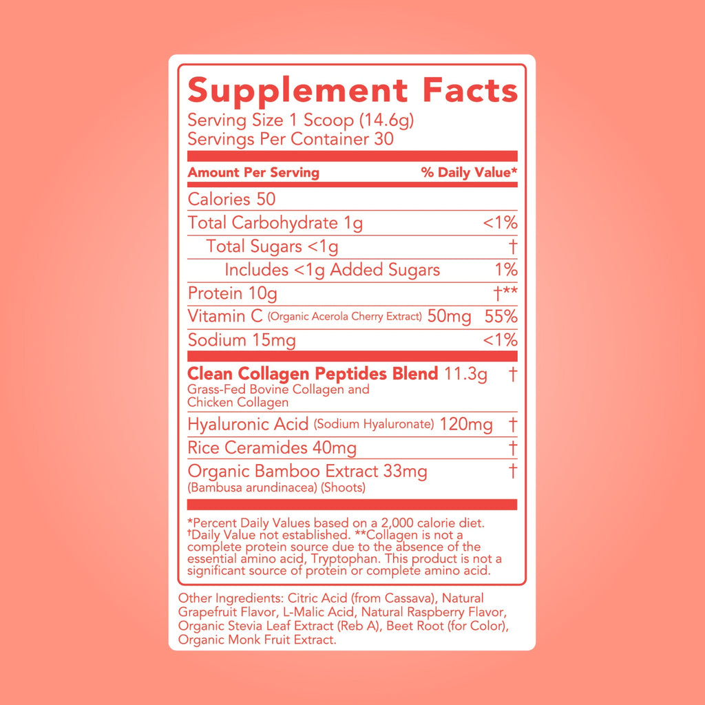 Collagen + Beauty Blend: Ruby Red Raspberry (30 Serving)